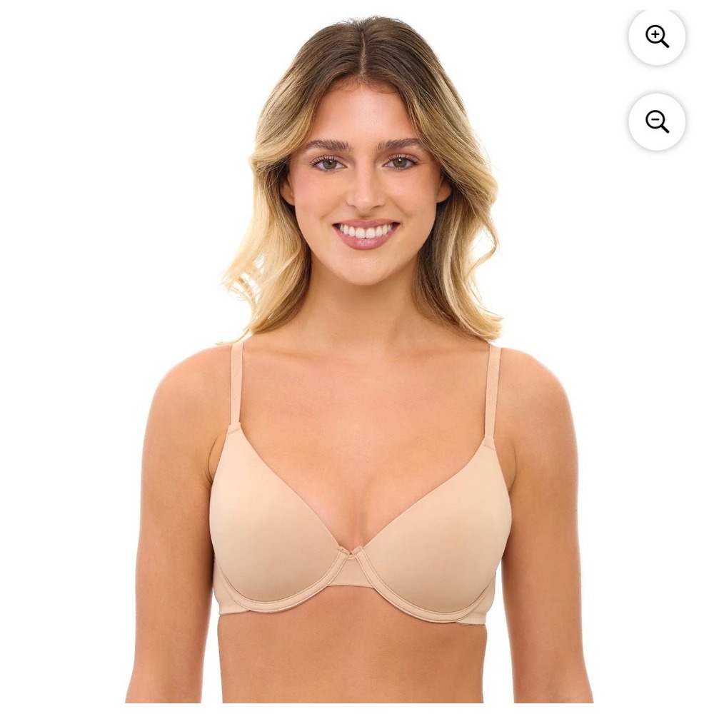 No Boundaries Women's Lightly‎ Lined Underwire T-Shirt Bra – Beige – Size 38B